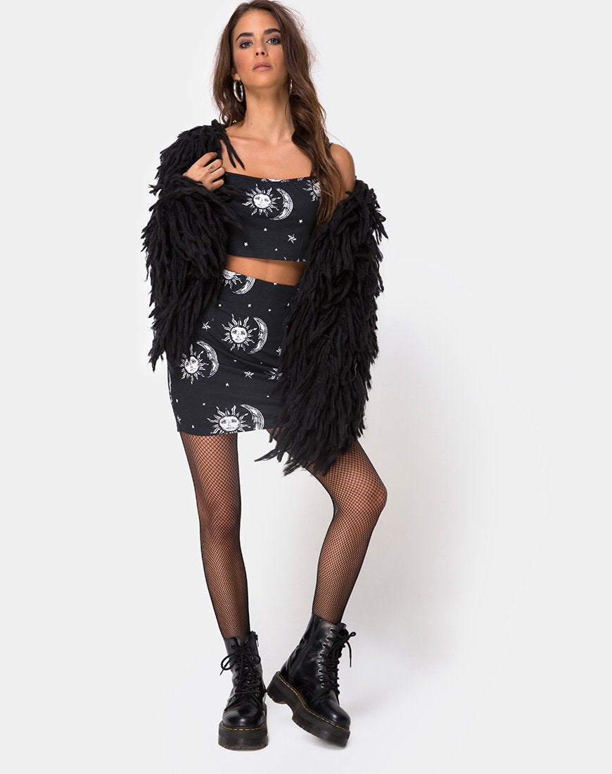Immagine di Kimmy Gonna Bodycon in Sun Moon Stars BW