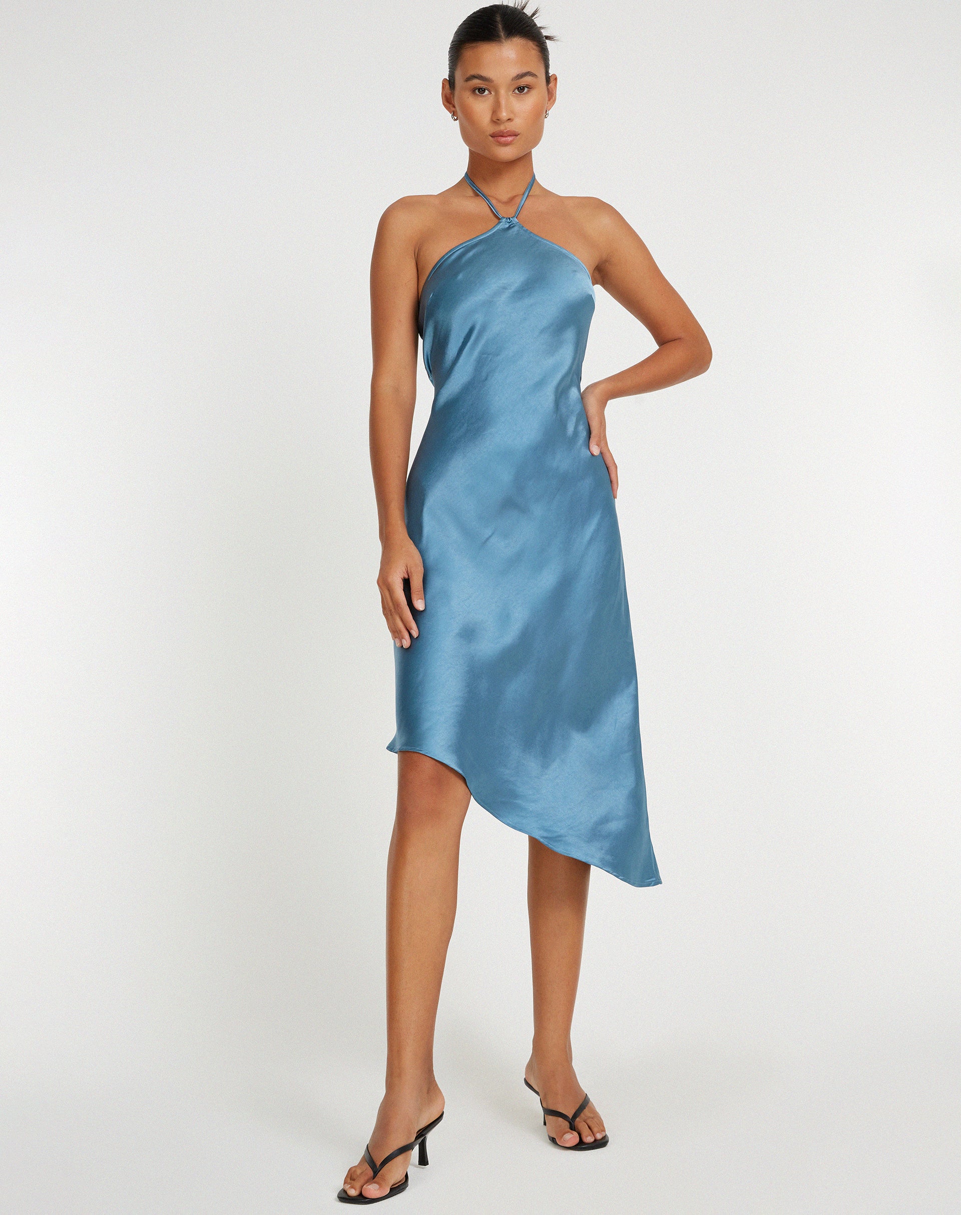 immagine di Kimora Midi Dress in raso ardesia