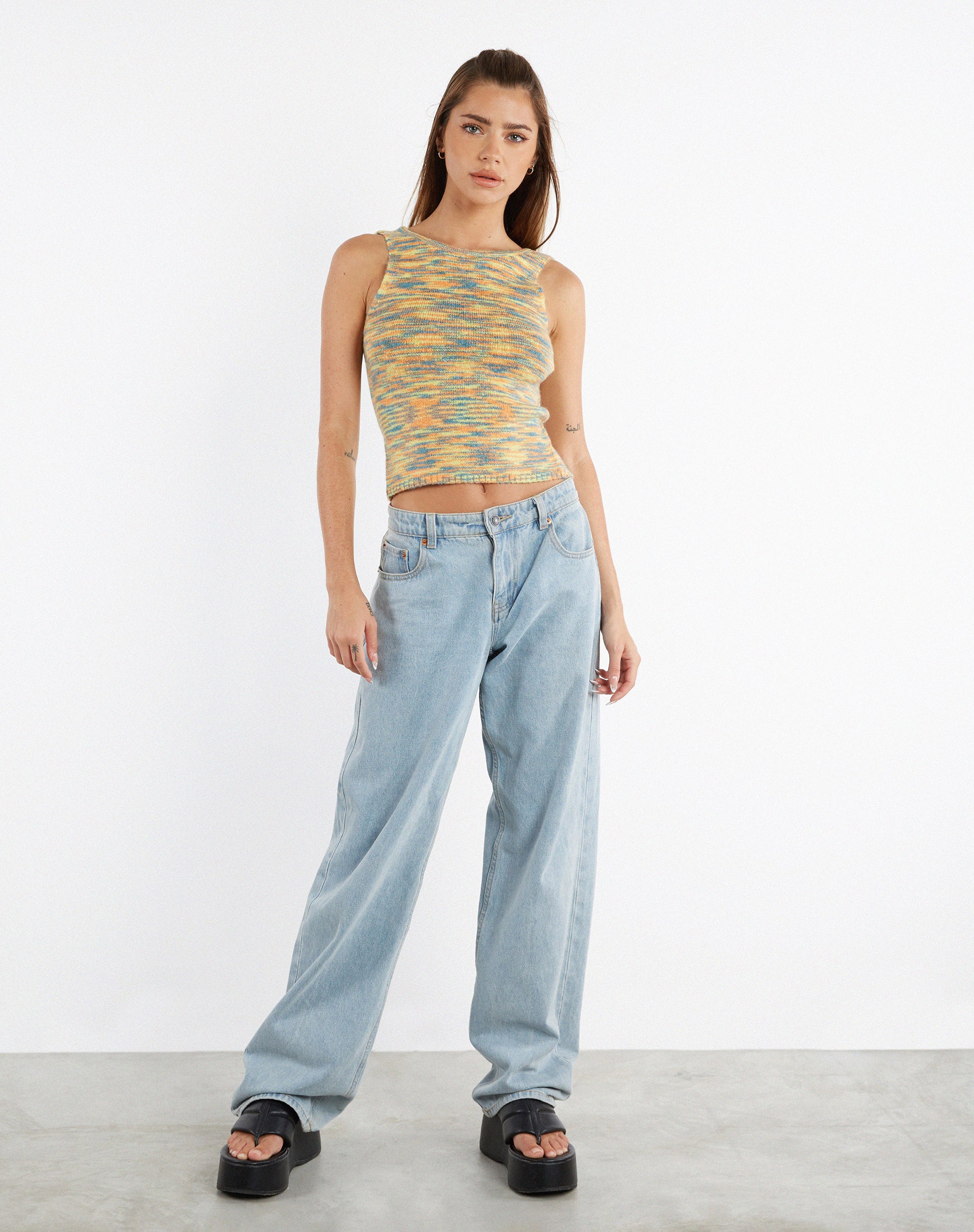 Immagine di MOTEL X JACQUIE Kinda Crop Top in Mix Space Dye Multi Colour