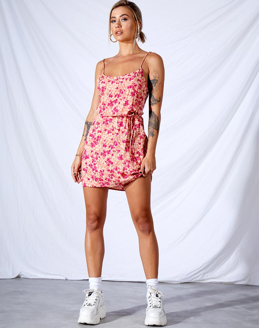 Immagine di Kinley Slip Dress in Dark Wild Flower Cantaloupe