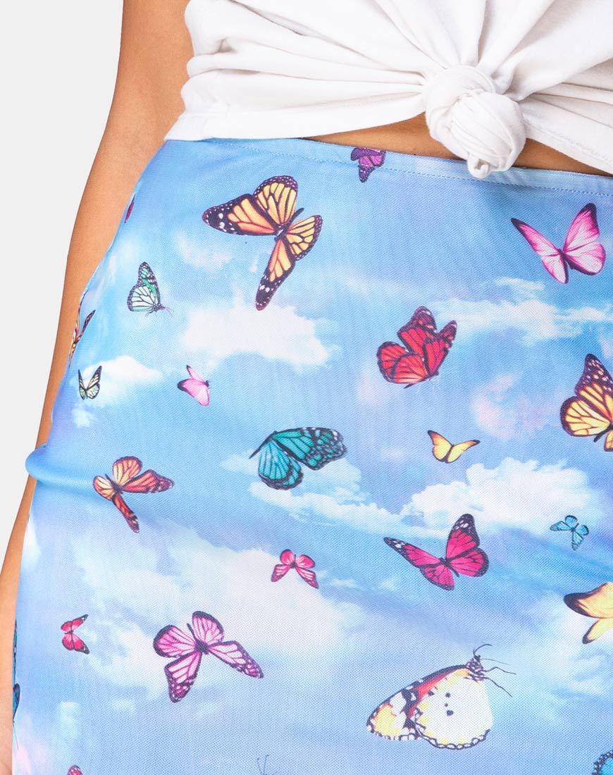 Immagine di Kinnie Mini Gonna in Mesh Blue Butterfly