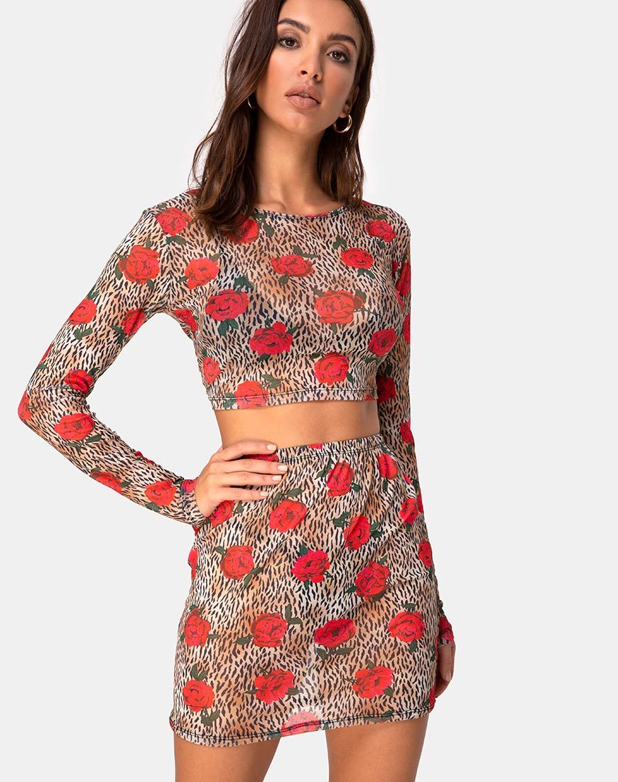 Gonna Kinnie in rosa tigrato