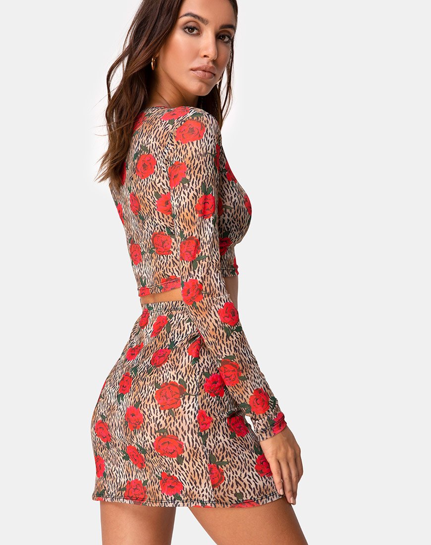 Gonna Kinnie in rosa tigrato