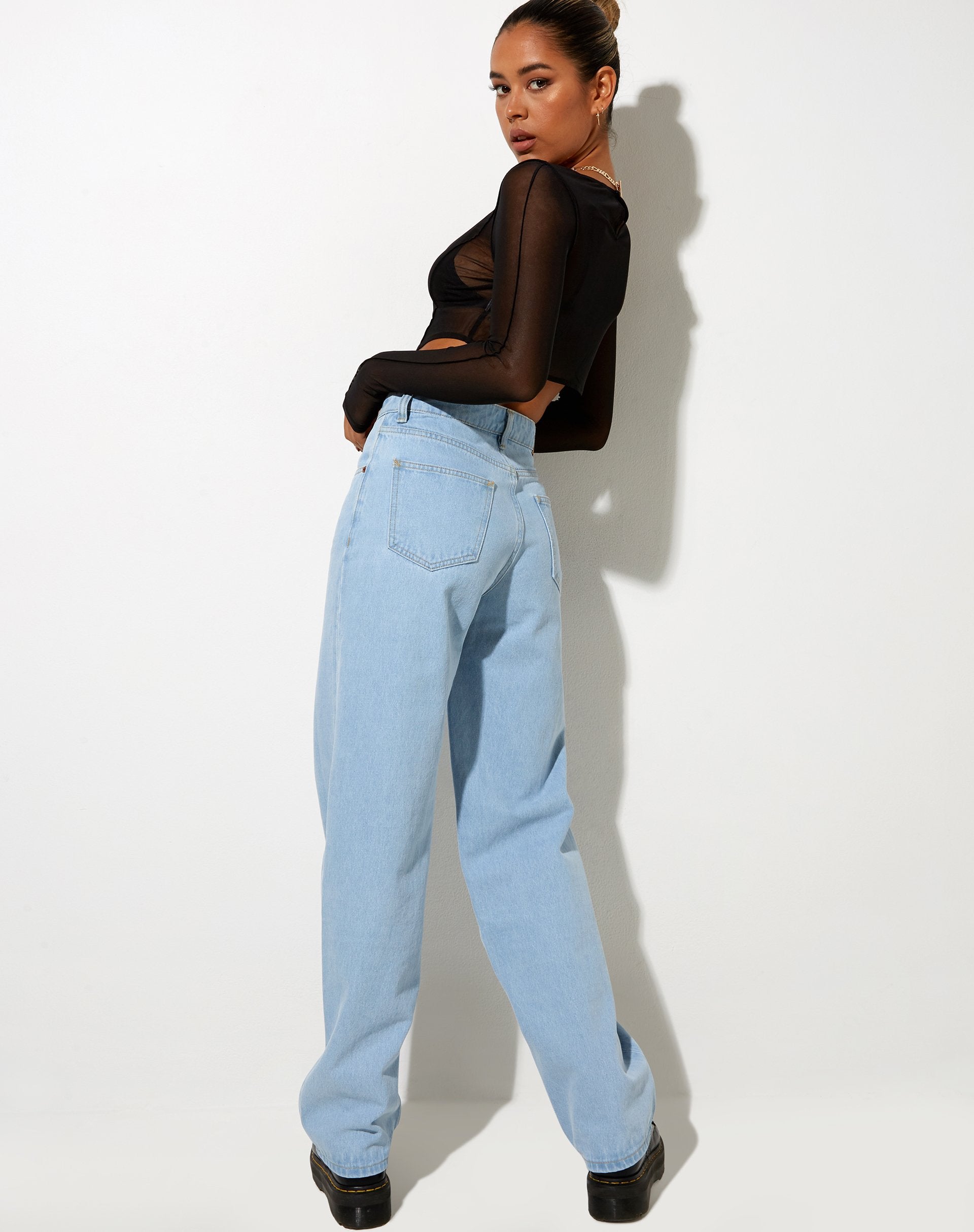 Immagine di Kisel Crop Top a rete nero