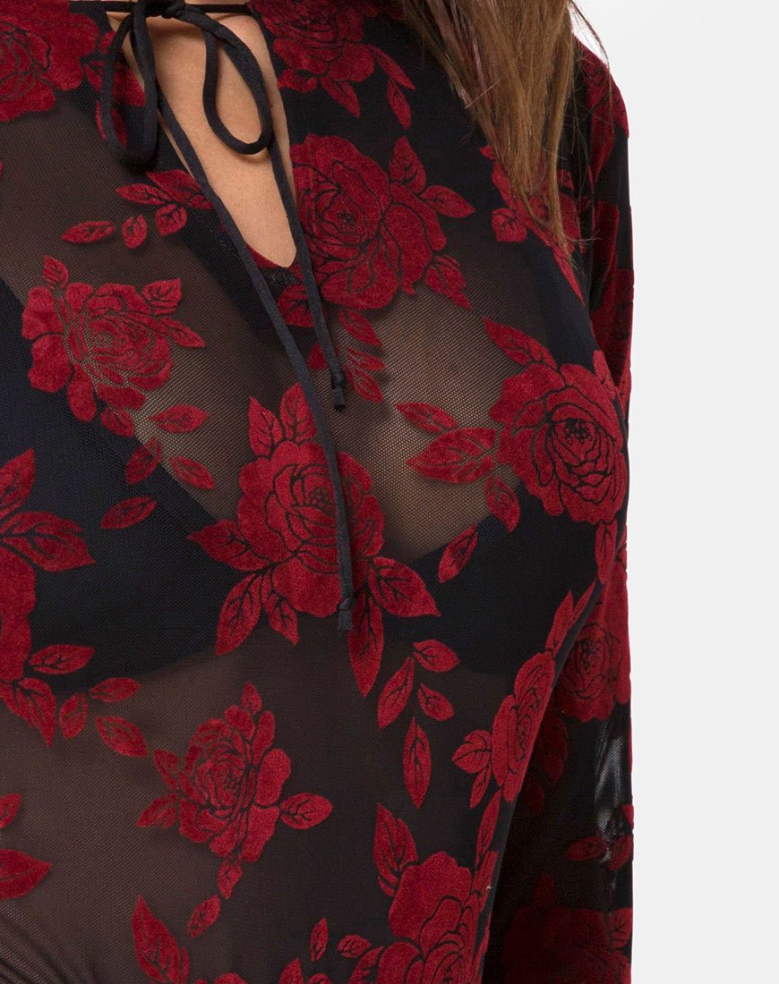 Immagine di Korina Corpetto in romantico flock di rose rosse