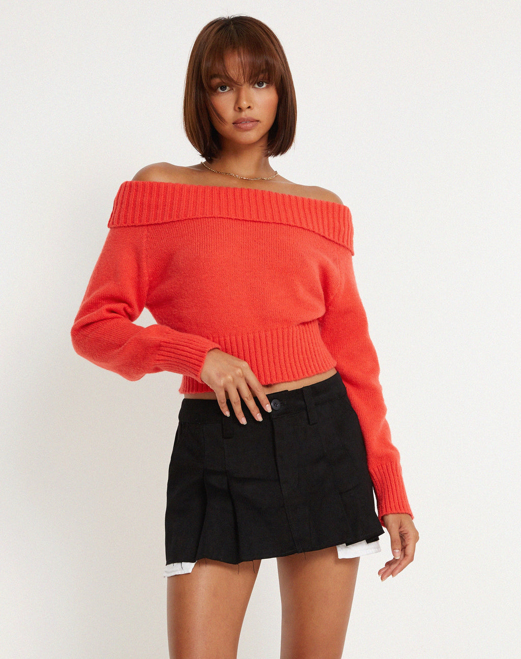 Top Koriya Bardot in rosso
