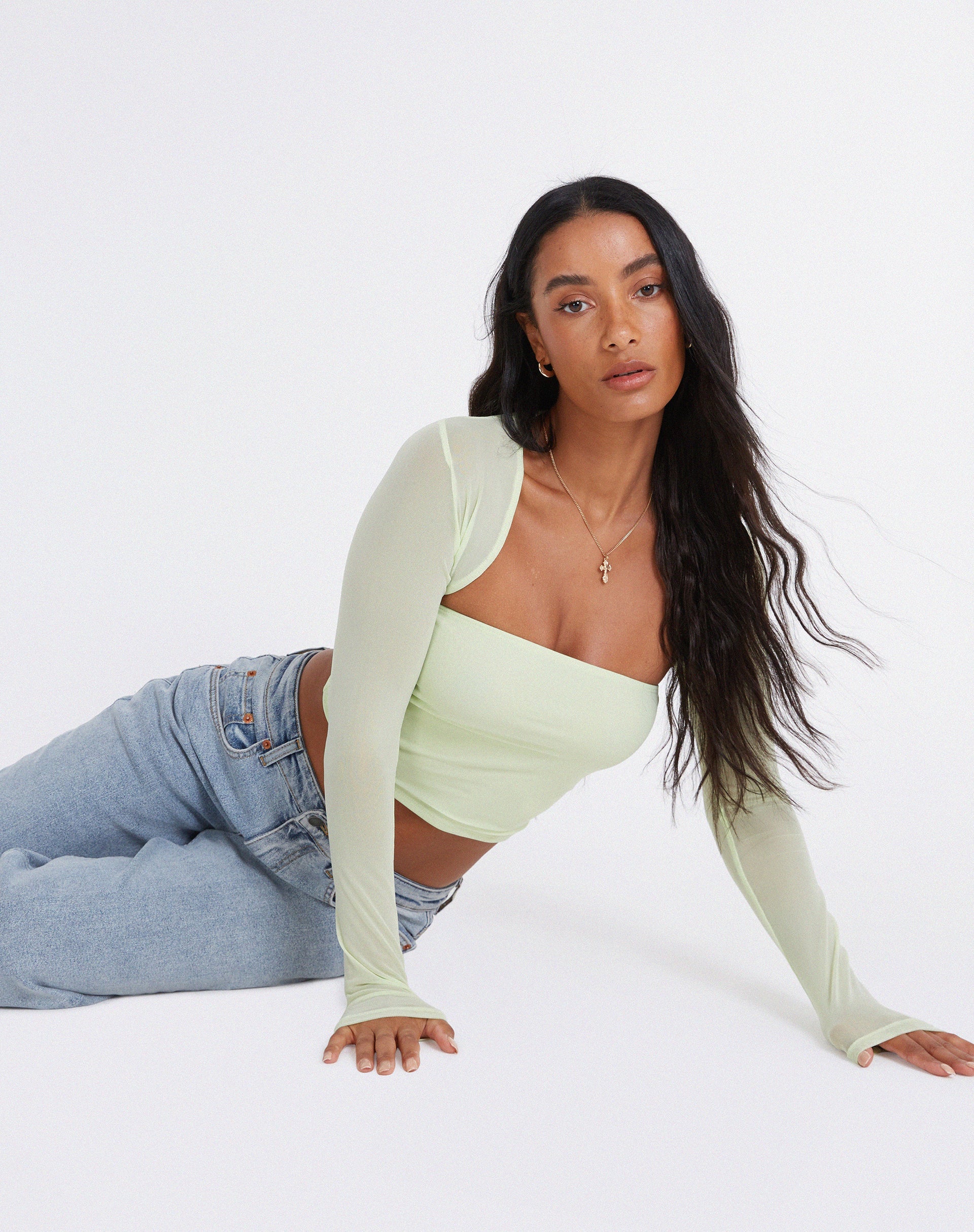 immagine di Kouna Crop Top in Shadow Lime