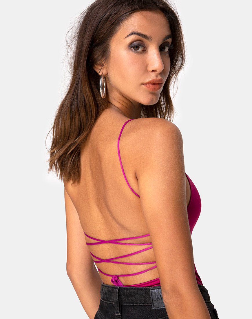 Corpetto Koza in raso magenta