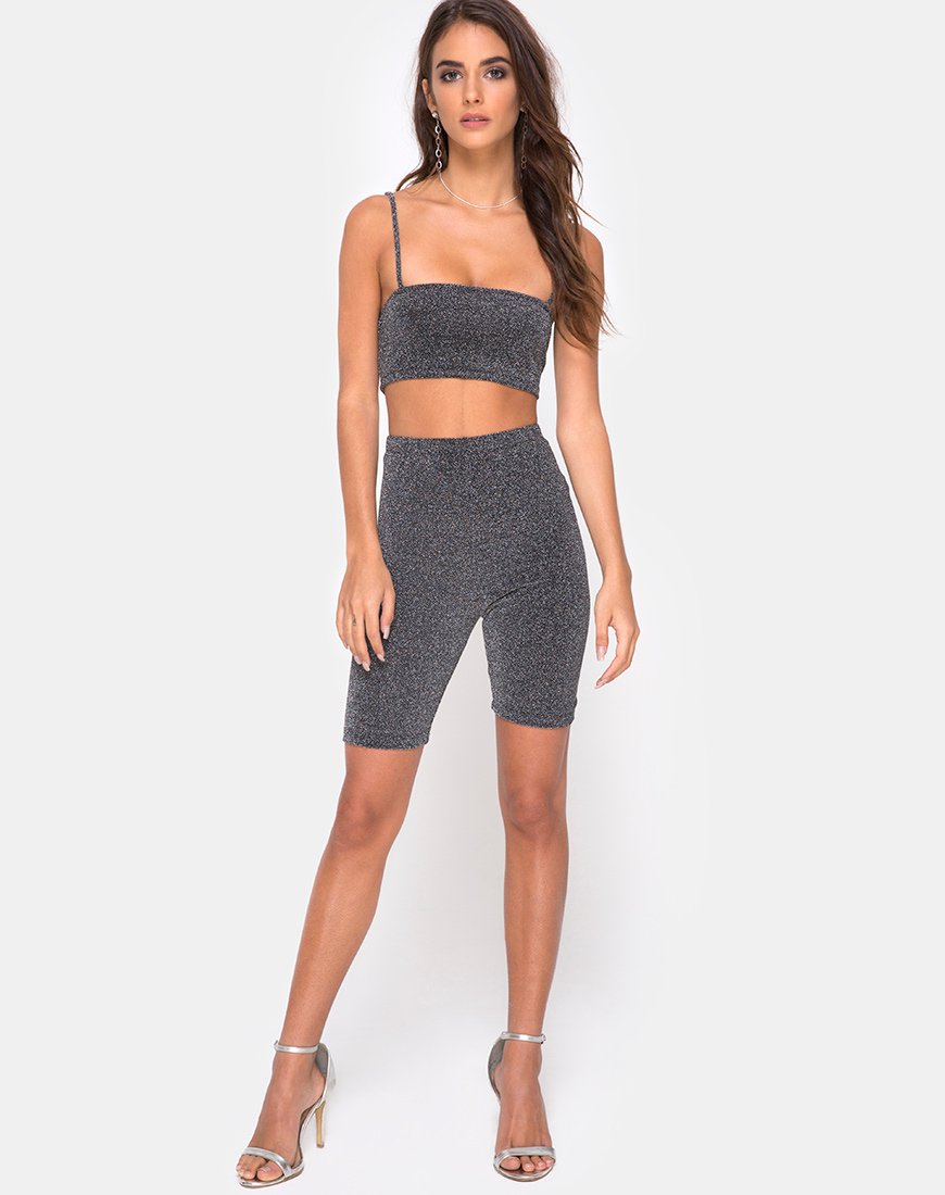Immagine di Kozina Crop Top in argento glitterato