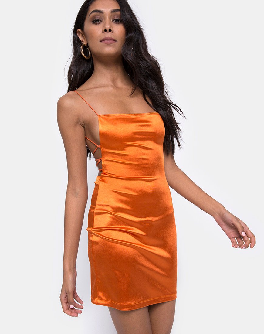 Immagine di Kozue Mini Dress in Satin Salt Caramel