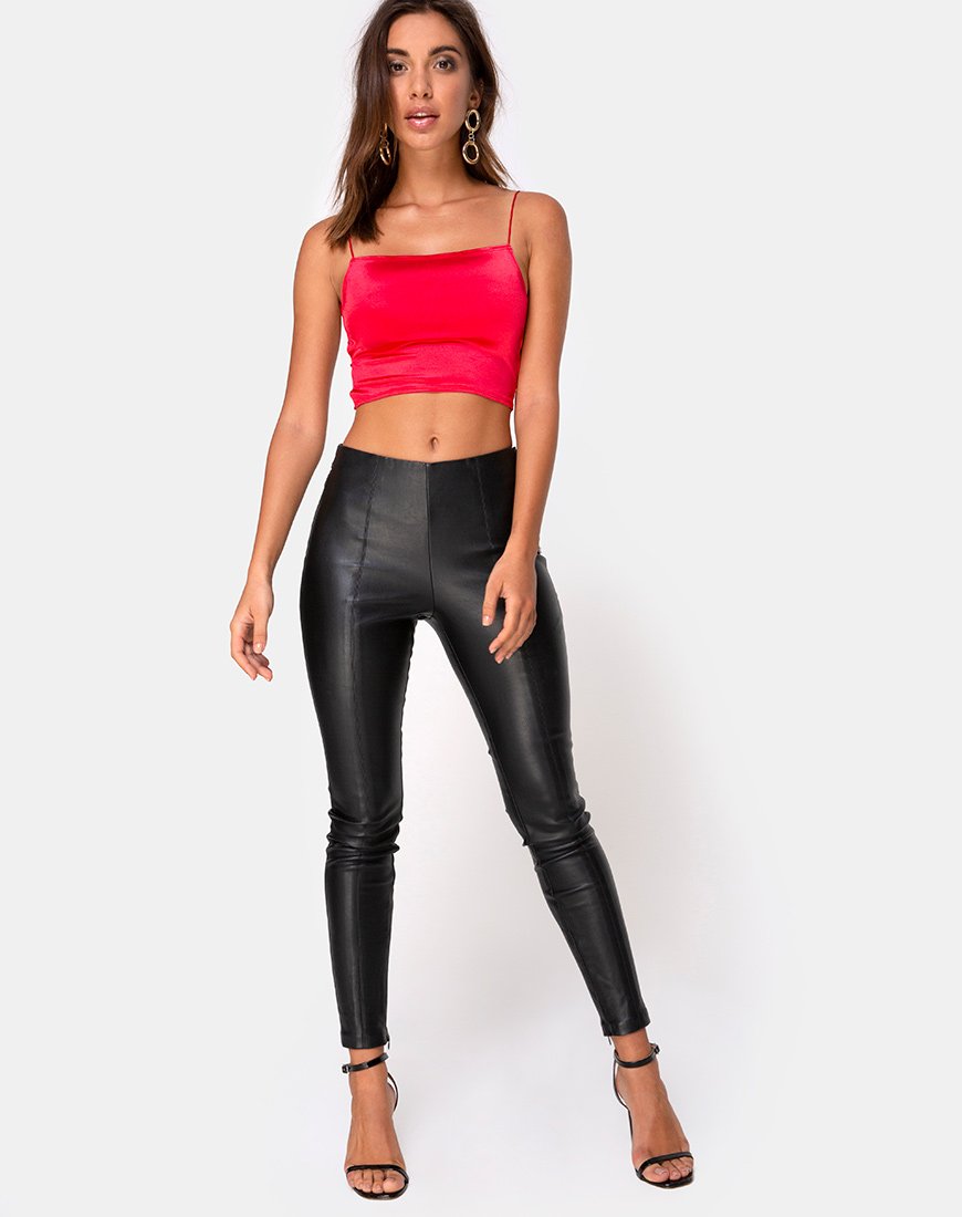 Immagine di Ozka Crop Top in satin rosso