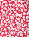 Rosa ditsy rosso e argento