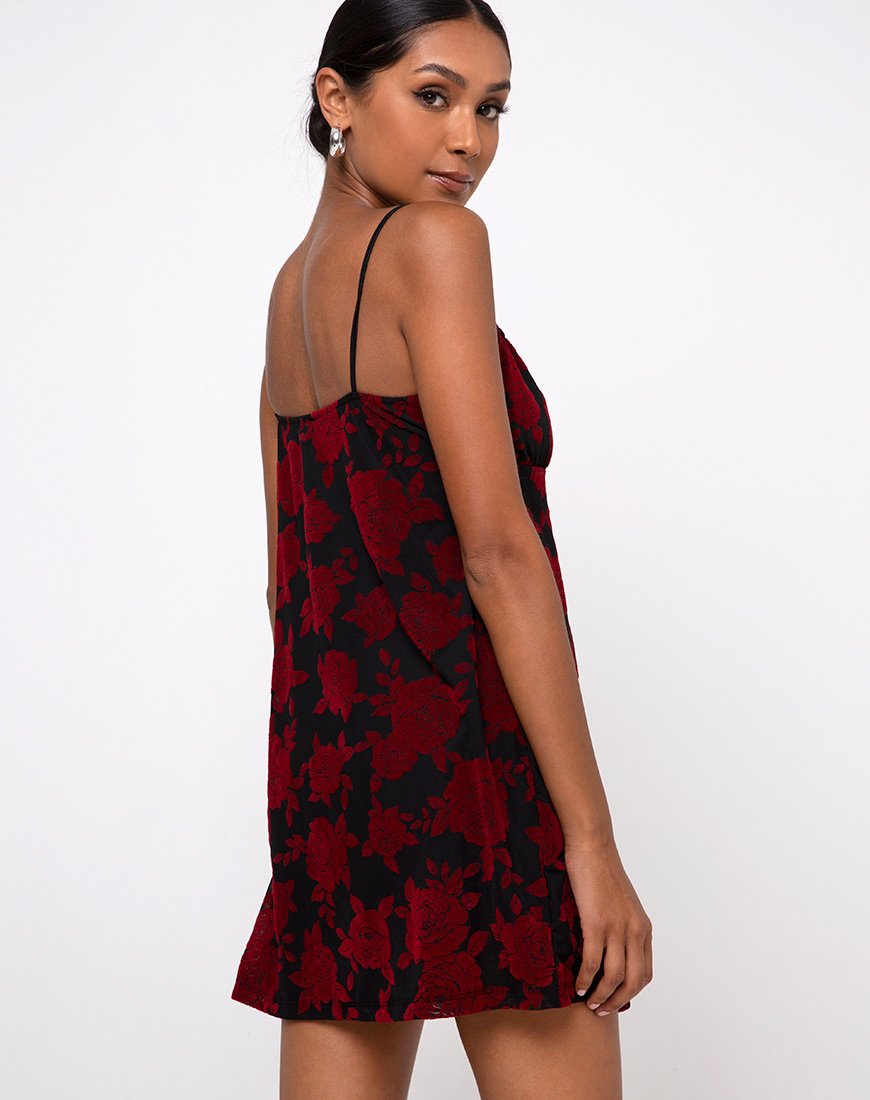 Immagine del vestito Kumala in romantico floccato di rose rosse