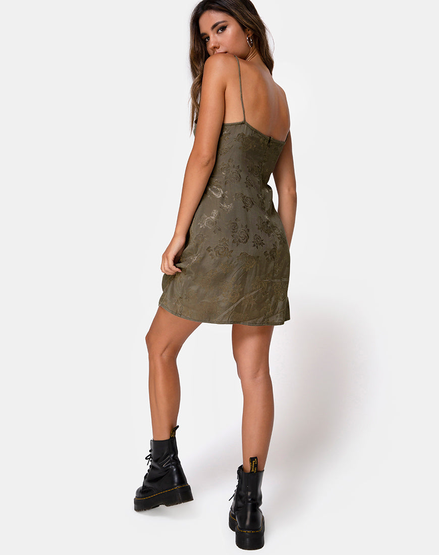 Immagine di Kumala Slip Dress in raso rosa argento grigio