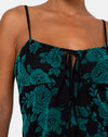 Rosa Romantica Flock Teal