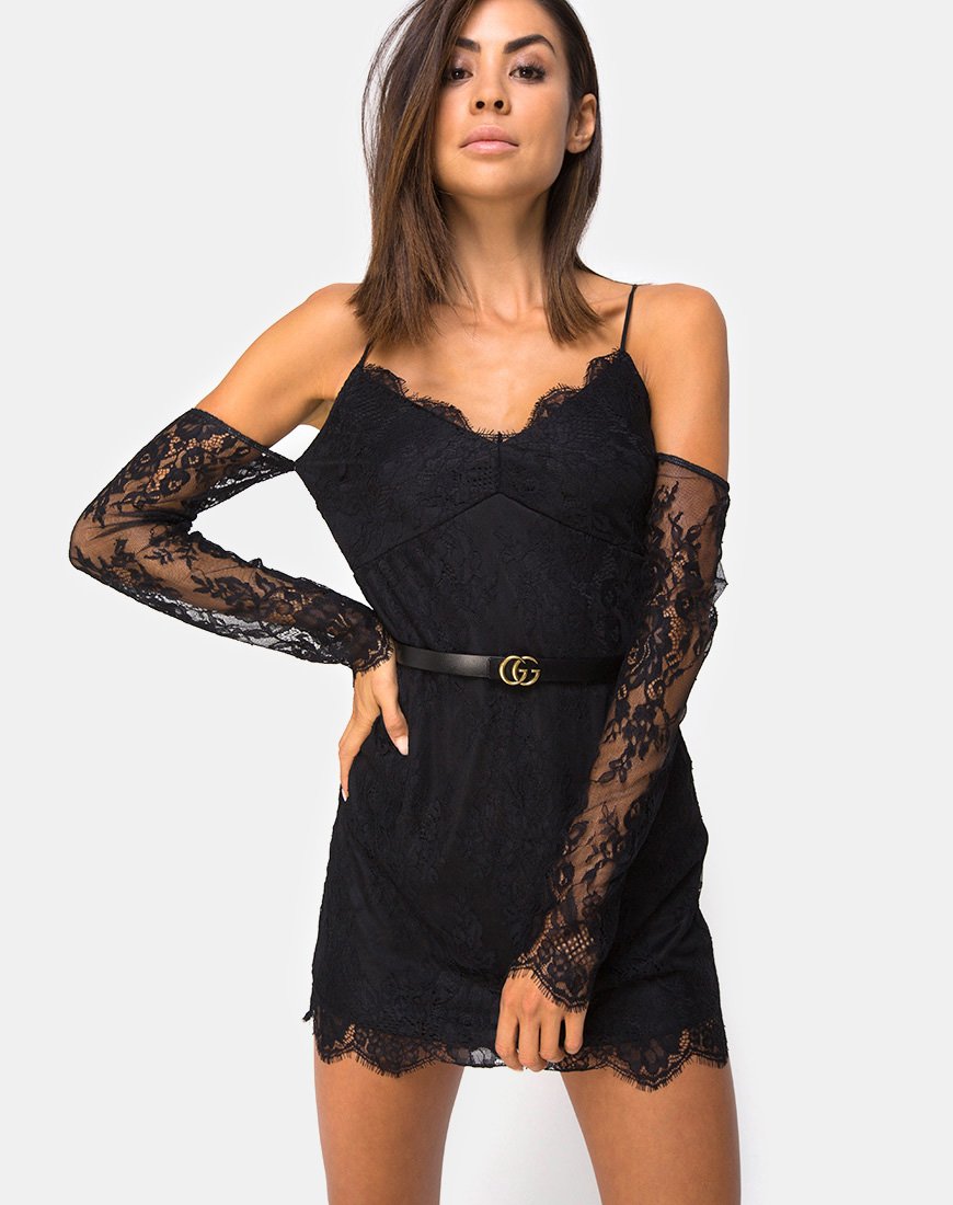Abito Kusakina in pizzo nero
