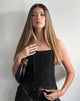 immagine di Kyana Corset Top in nero con cuciture bianche