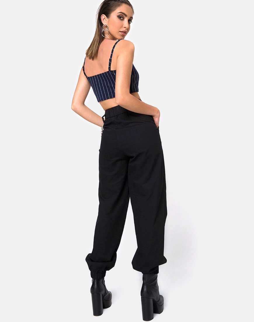 Immagine di Kyga Crop Top in gessato blu navy