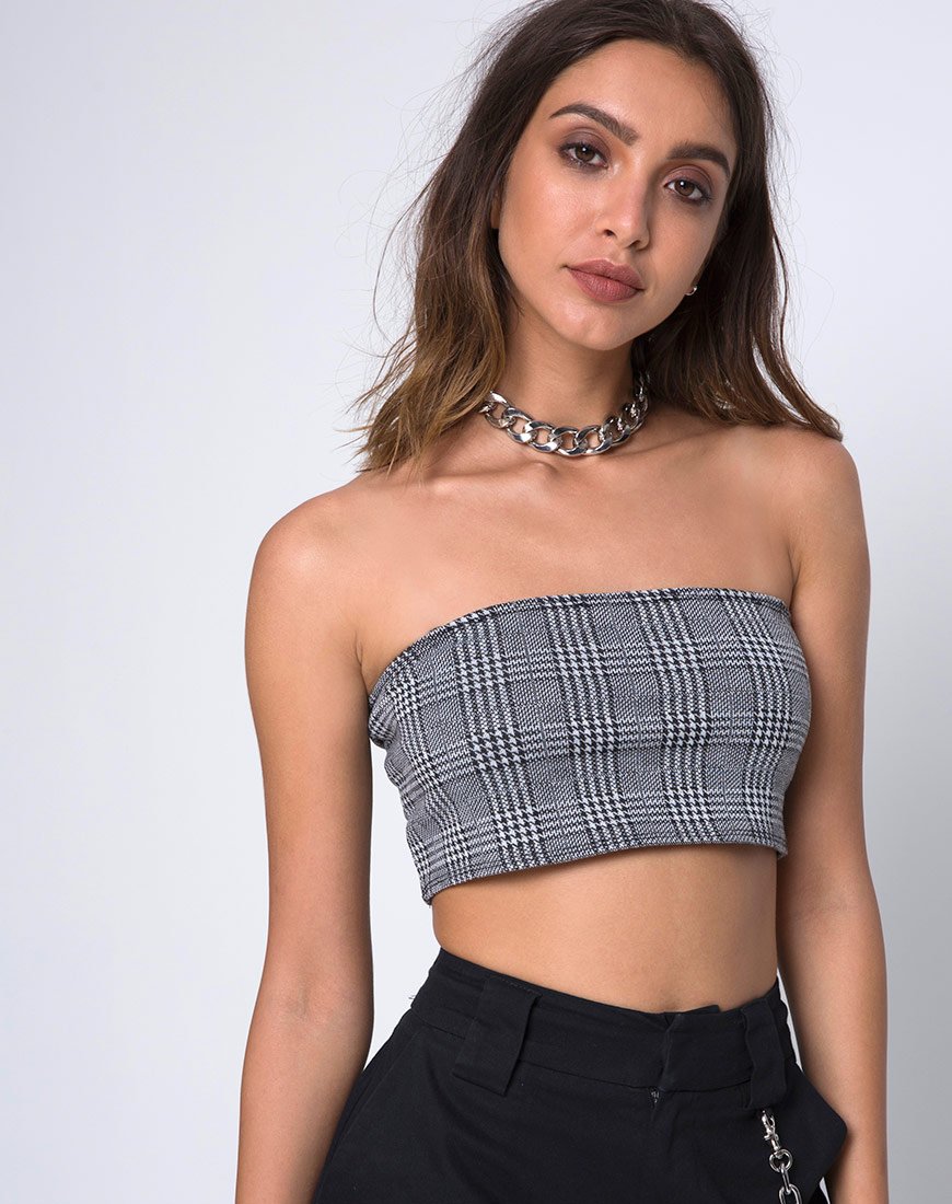 Top Kylie in Charles Check Grigio