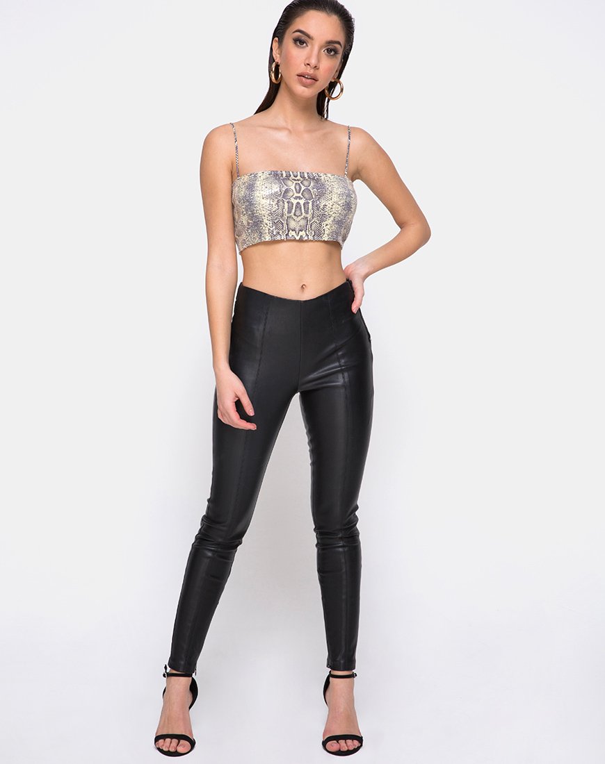 Immagine di Kylie Crop Top in serpente acido e paillettes chiare