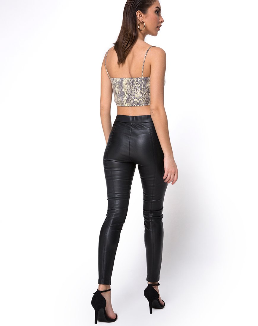 Immagine di Kylie Crop Top in serpente acido e paillettes chiare