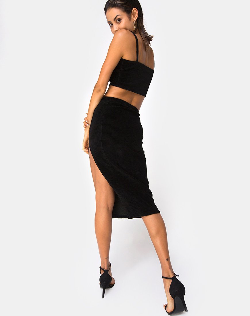 Immagine di Kylie Top in velluto a coste nero