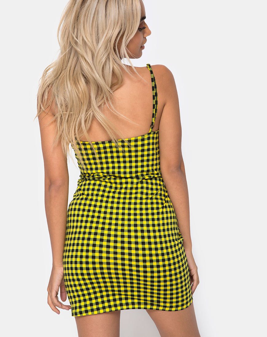 Immagine di Lahzie Bodycon Dress in Medium Gingham Yellow