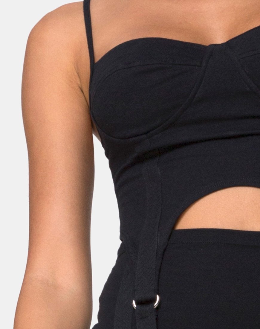 Immagine di Laing Crop Top in lycra nero