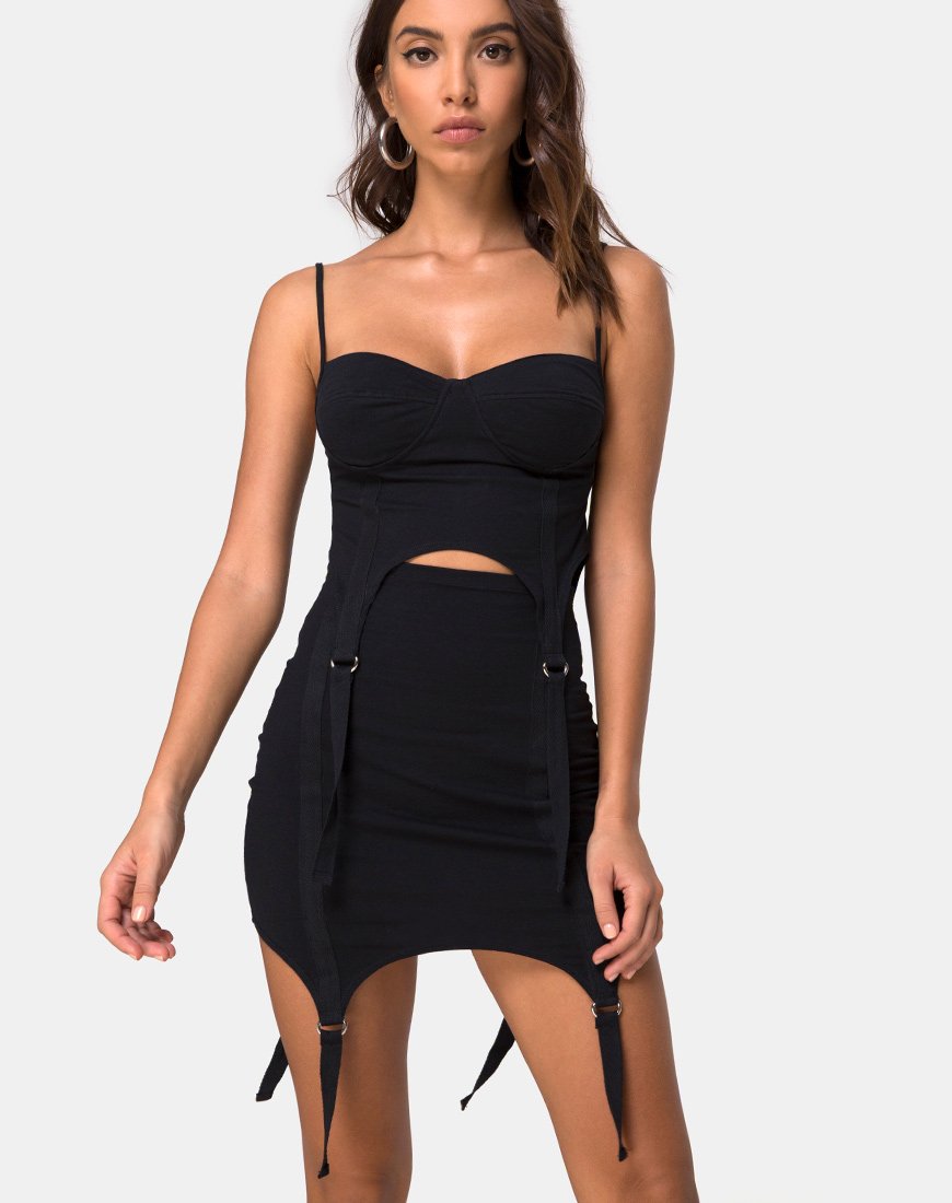 Top Laing in lycra nero
