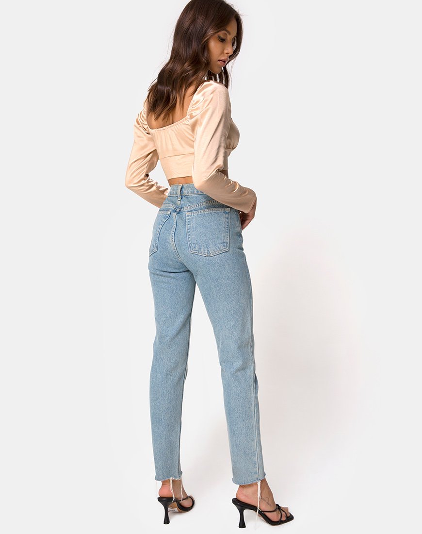 Immagine di Laman Crop Top in Satin Champagne