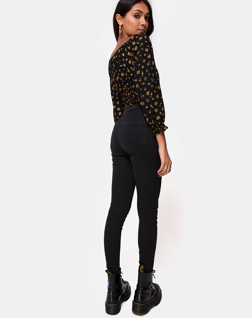 Immagine di Lancer Crop Top in Mini Astro Nero
