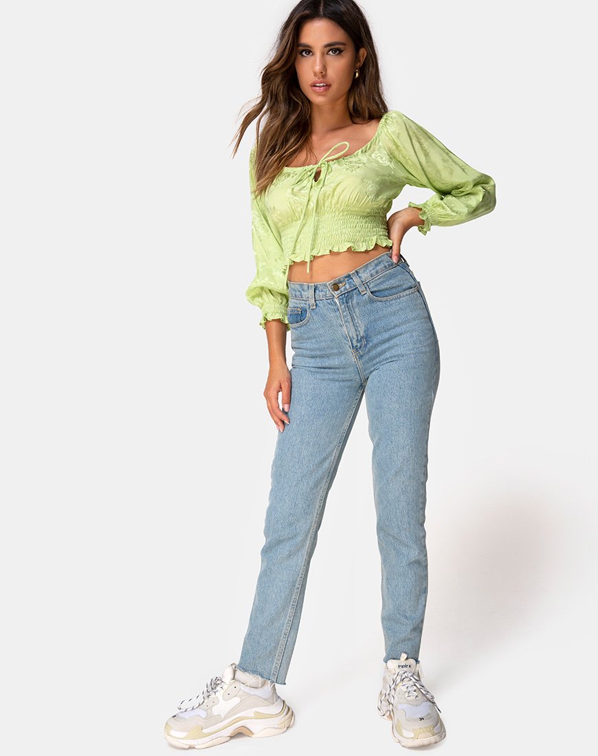 Immagine di Lancer Crop Top in Satin Rose Lime