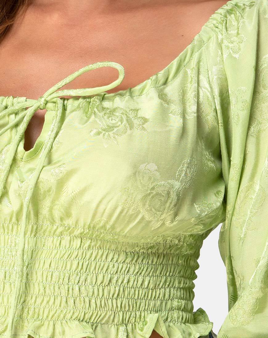 Immagine di Lancer Crop Top in Satin Rose Lime