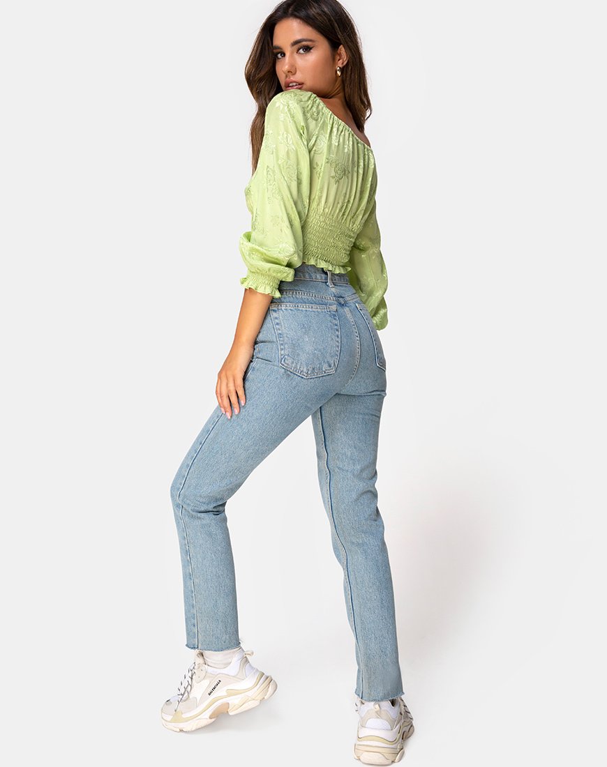 Immagine di Lancer Crop Top in Satin Rose Lime