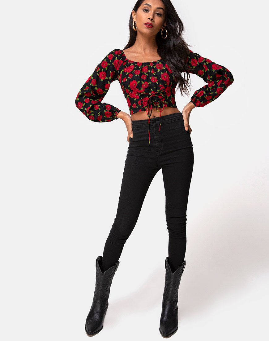 Immagine di Lancery Top in Roaming Rose Nero