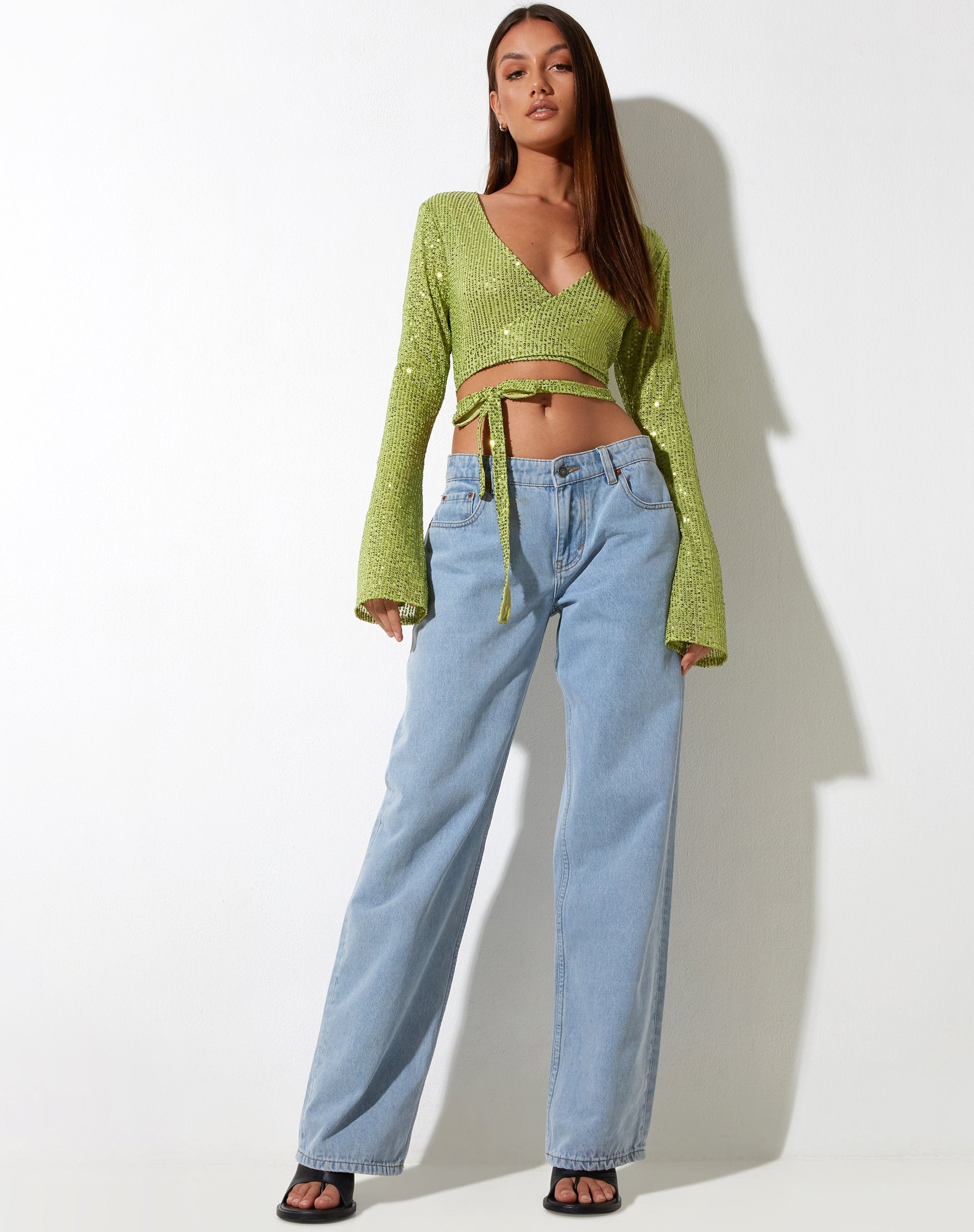 Immagine di Lania Cardi in Drape Sequin Verde Lime