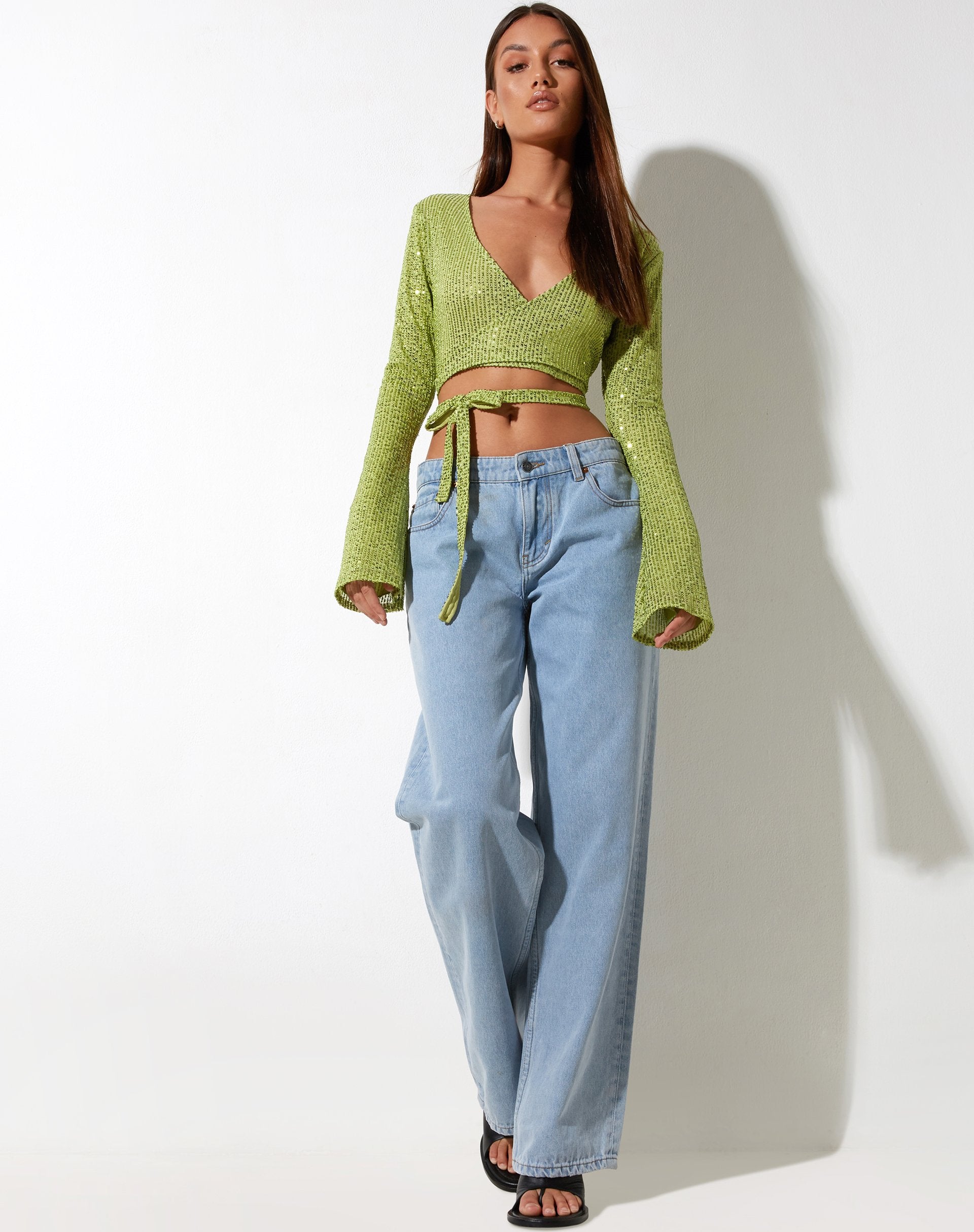 Immagine di Lania Cardi in Drape Sequin Verde Lime