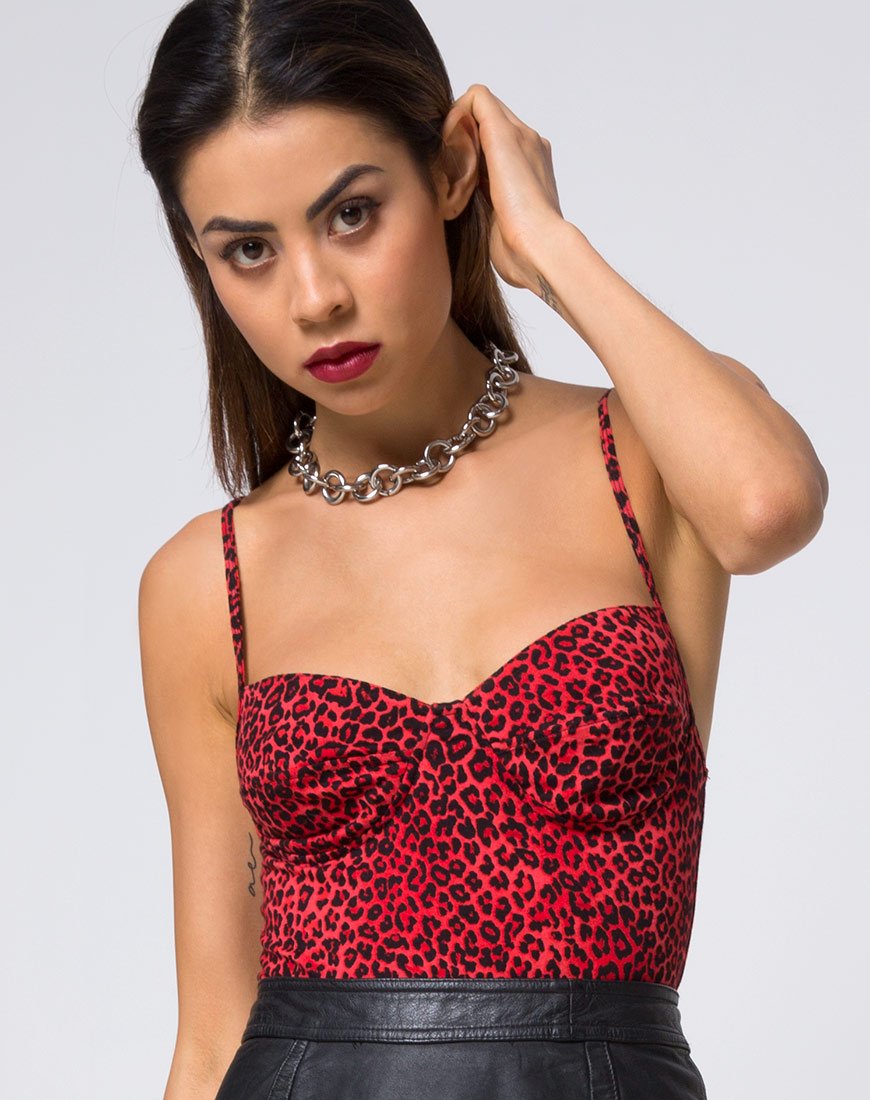 Immagine di Lanti Corpetto in animalier colorato rosso