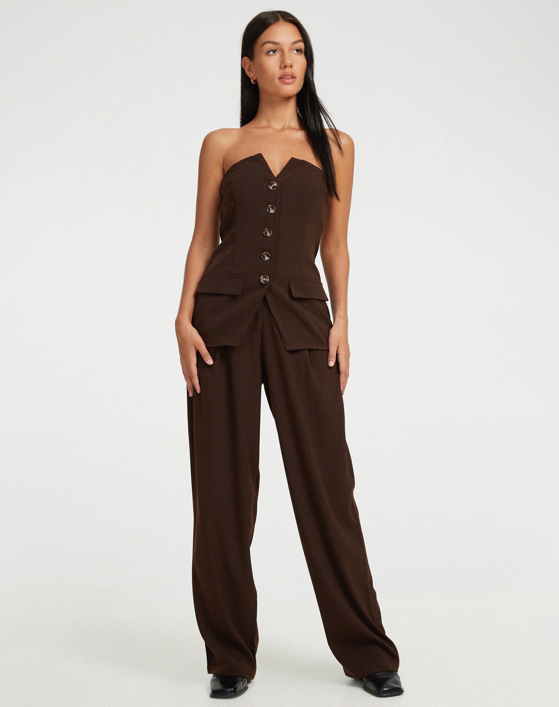 immagine di Lavan Corset Top in Cappuccino Sartoriale