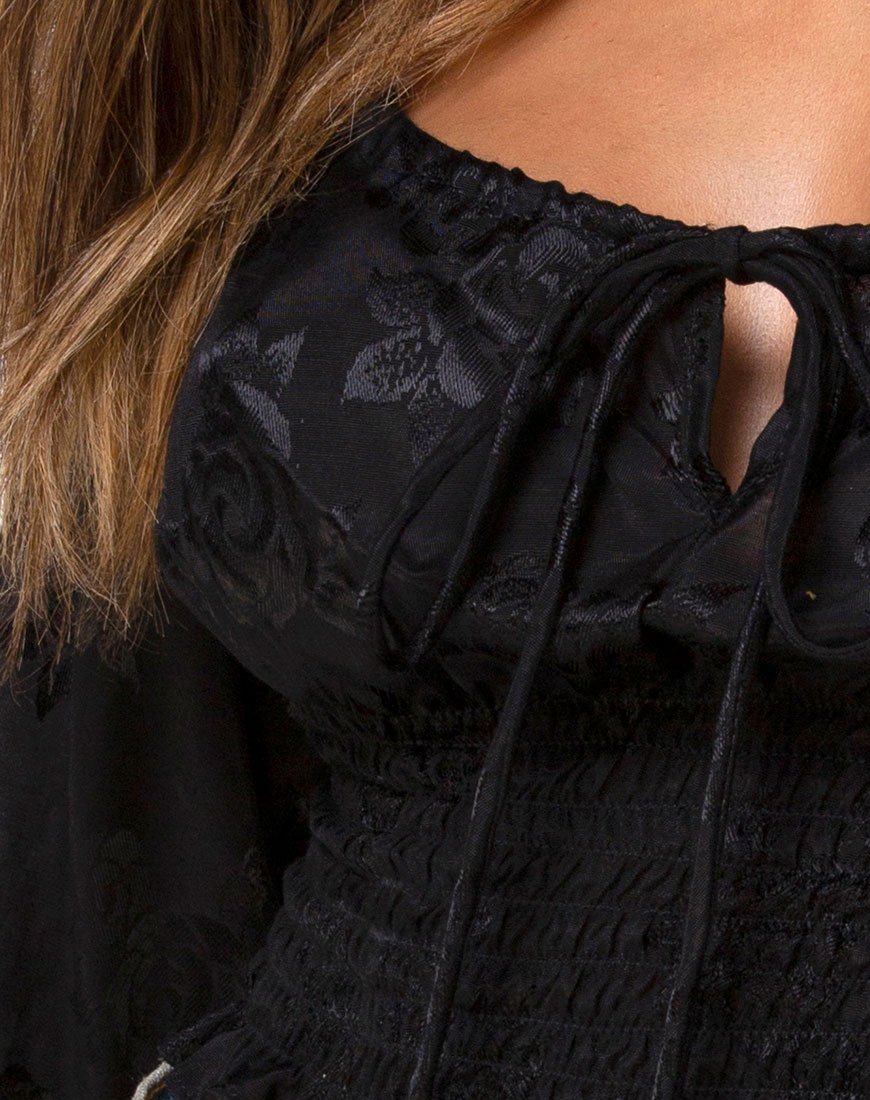 Immagine di Lancer Crop Top in Satin Rose Nero