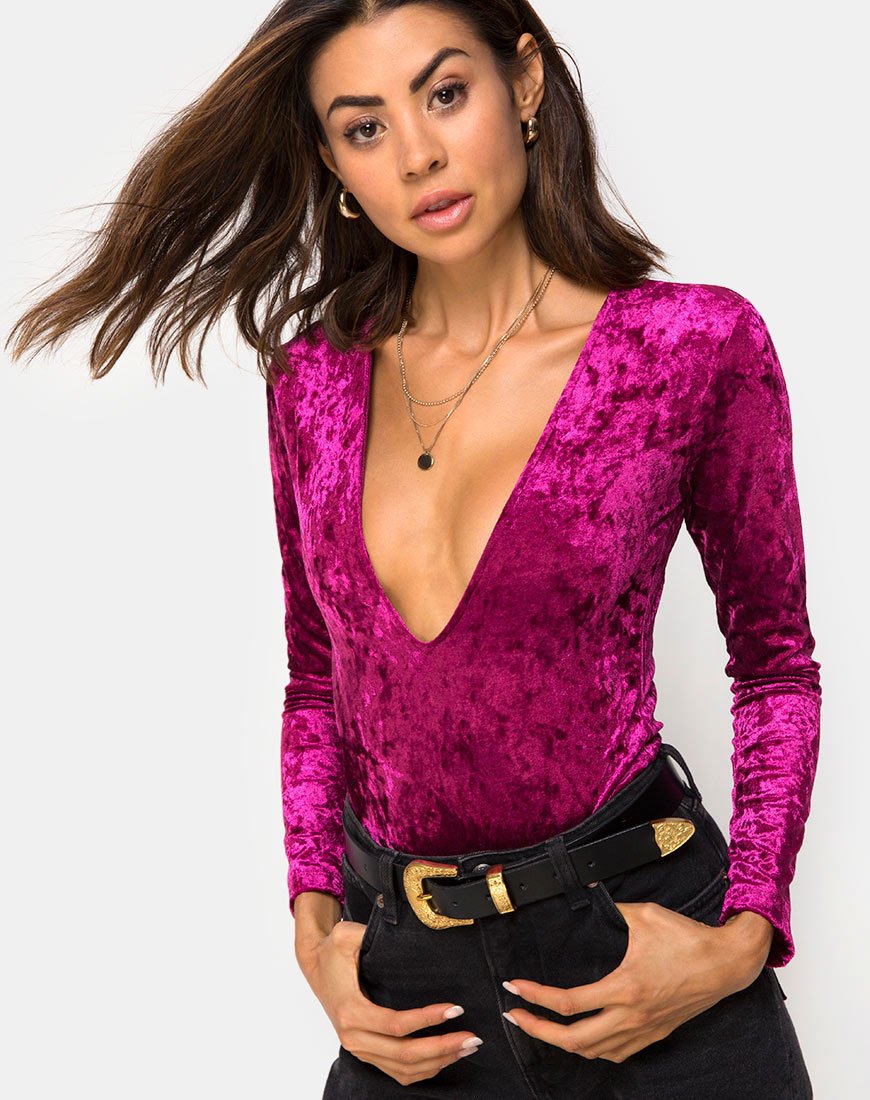 Corpetto Lao Plunge in Burgundy Crush