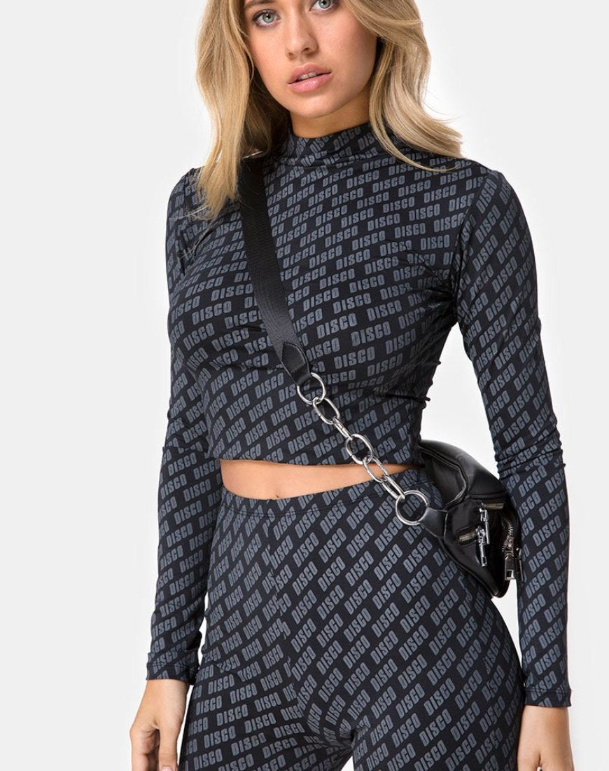 Crop Top Lara in Diagonal Disco Silver