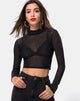 Immagine di Rhala Crop Top in rete nera