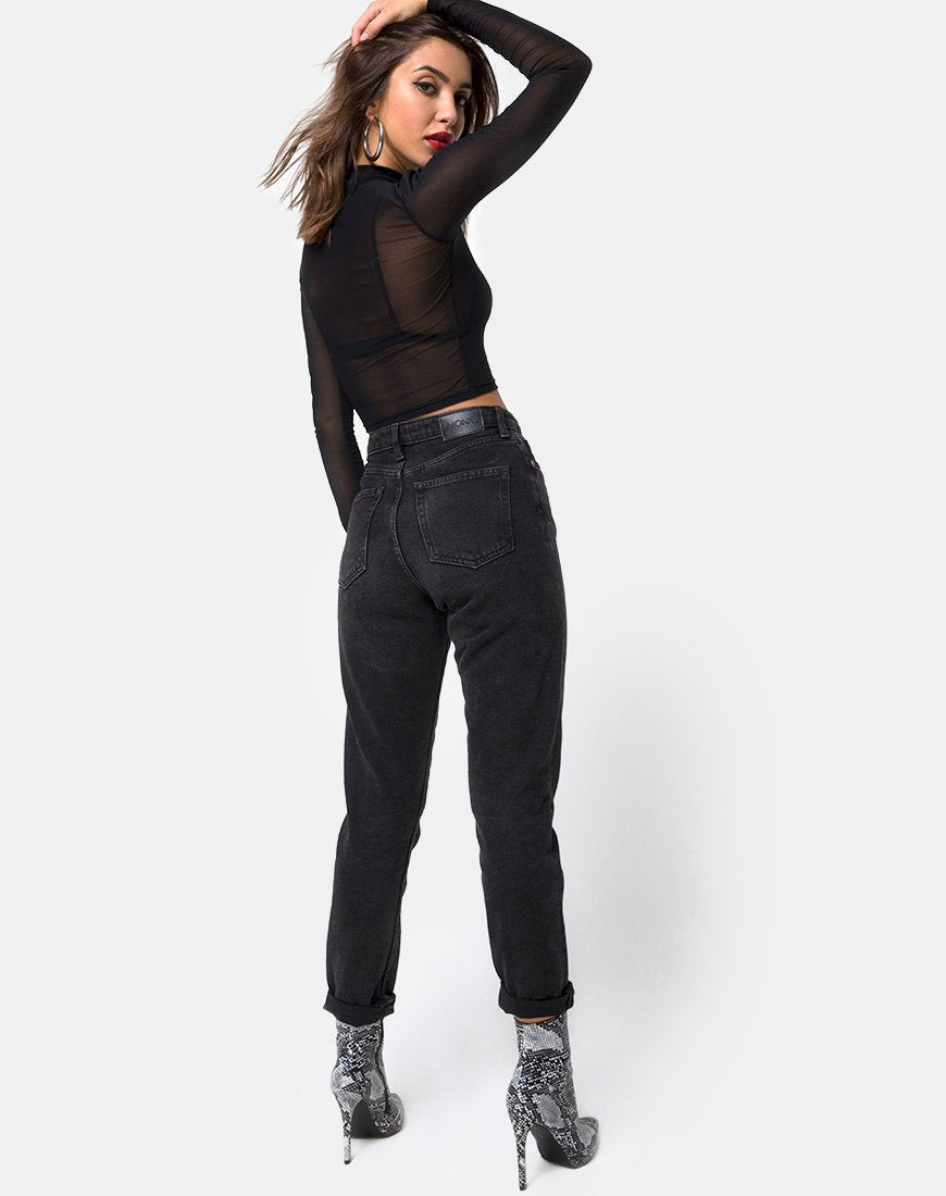 Immagine di Rhala Crop Top in rete nera