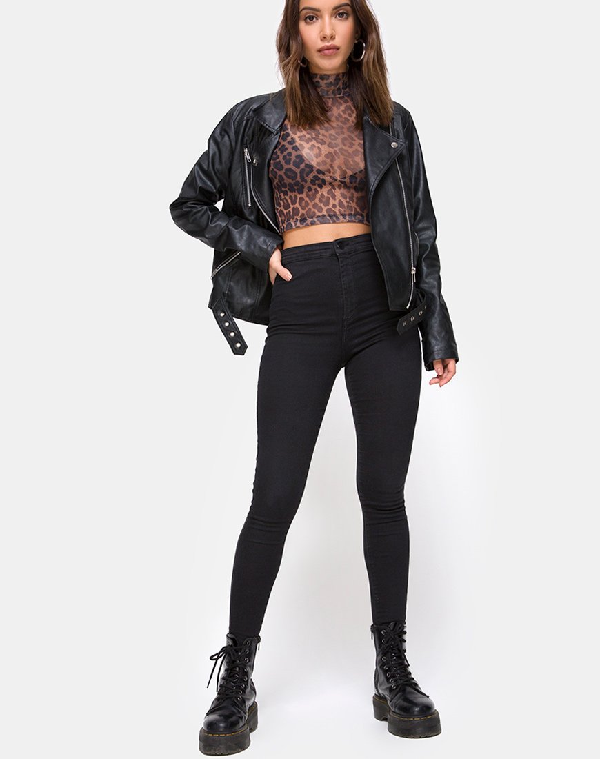 Immagine di Lara Crop Top in maglia leopardata