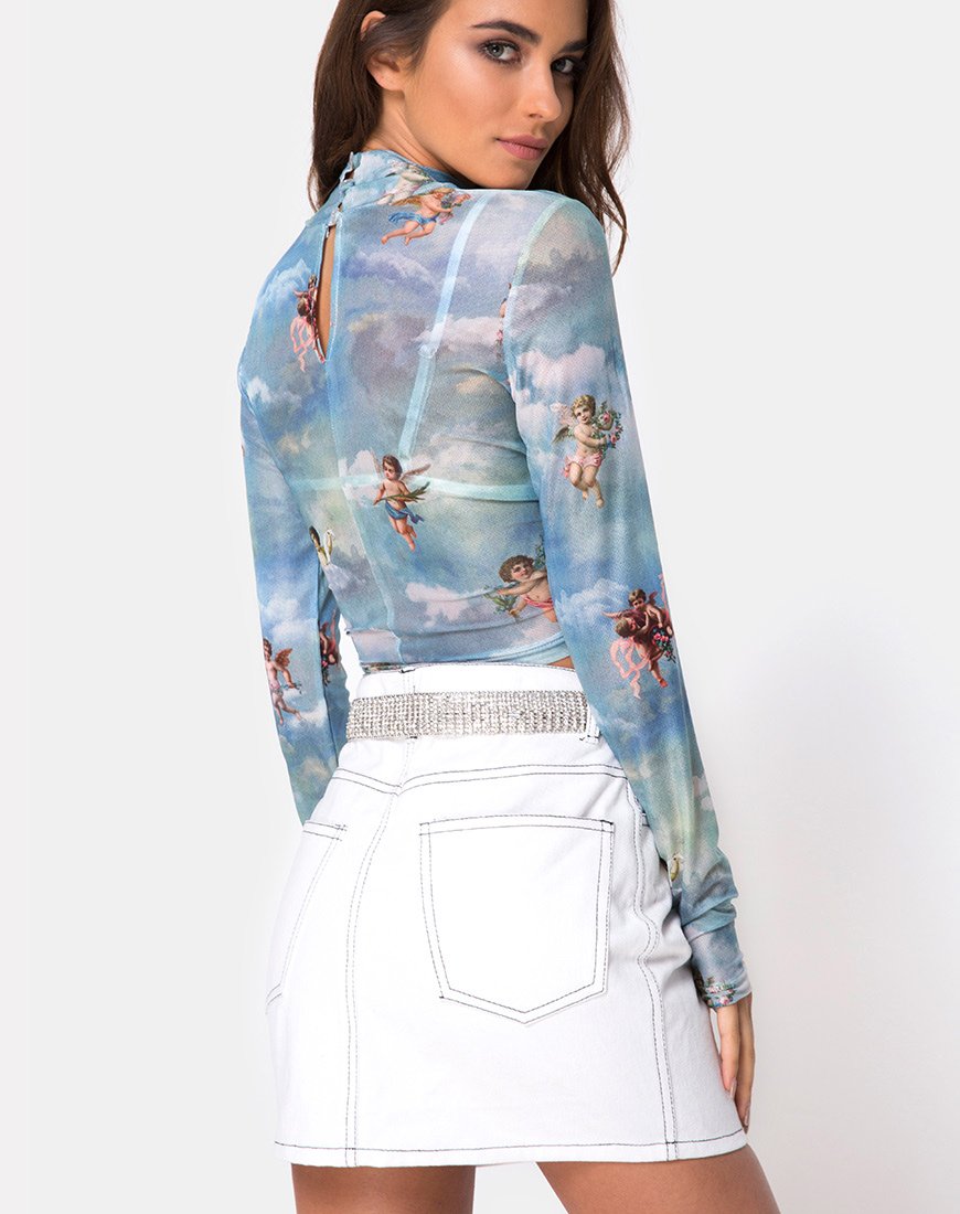 Immagine di Lara Crop Top in rete Angel Sky Blue
