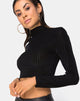 Immagine di Lara Crop Top nero a righe trasparenti