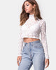 Immagine di Lara Crop Top in pizzo rosa bianco