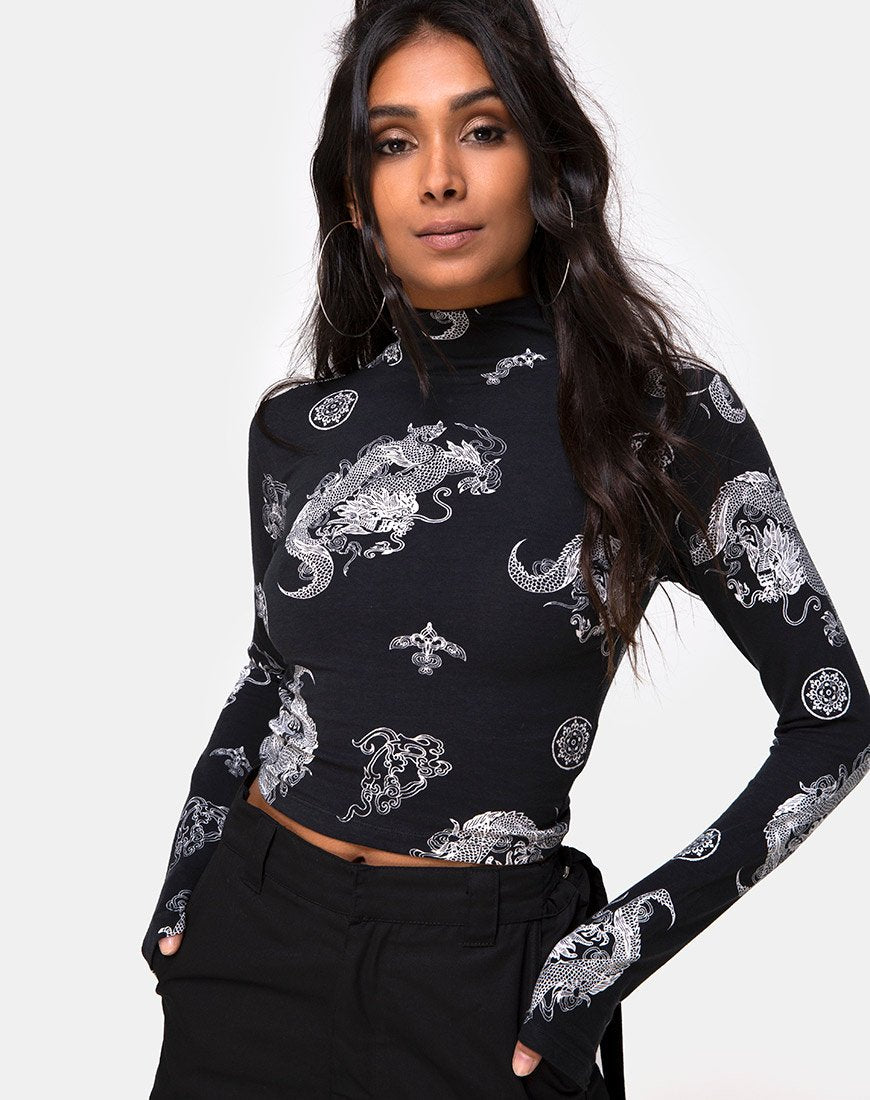 Top Lara in Black Dragon