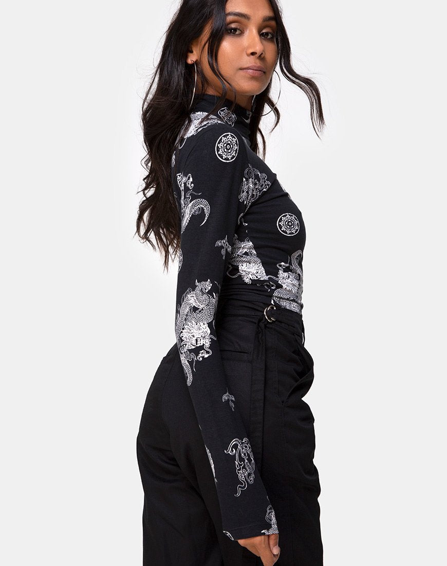 Top Lara in Black Dragon